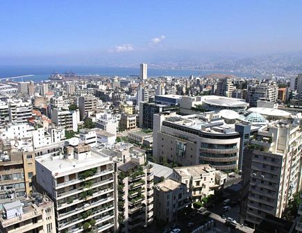 Looking North up the coast of Lebanon from a high rise in Achrafieh