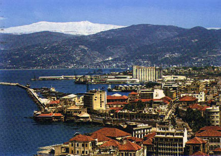 Beirut with mount sannine