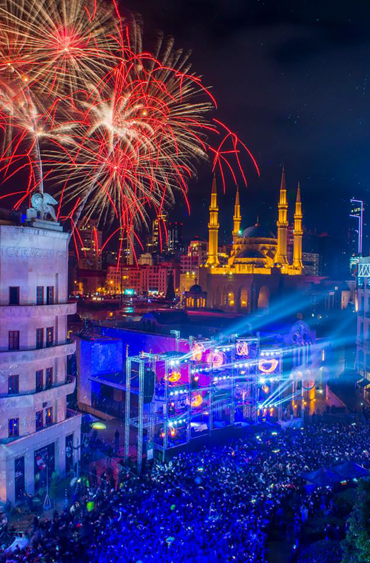 Downtown Beirut New Year's Eve 2018
