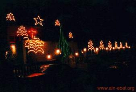 Christmas Lights near the Church Square - Ain - Ebel