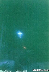 Glowing cross near Halba