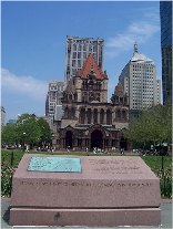 Khalil Gibran in front of Trinity Church - Boston - United States
