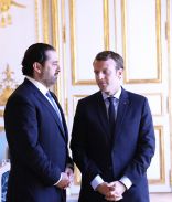 President Macron with Saad Hariri